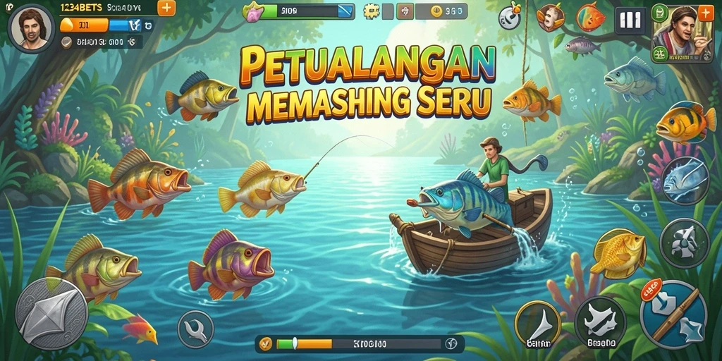 Screenshot gameplay 1234BETS menampilkan pengalaman memancing yang seru.