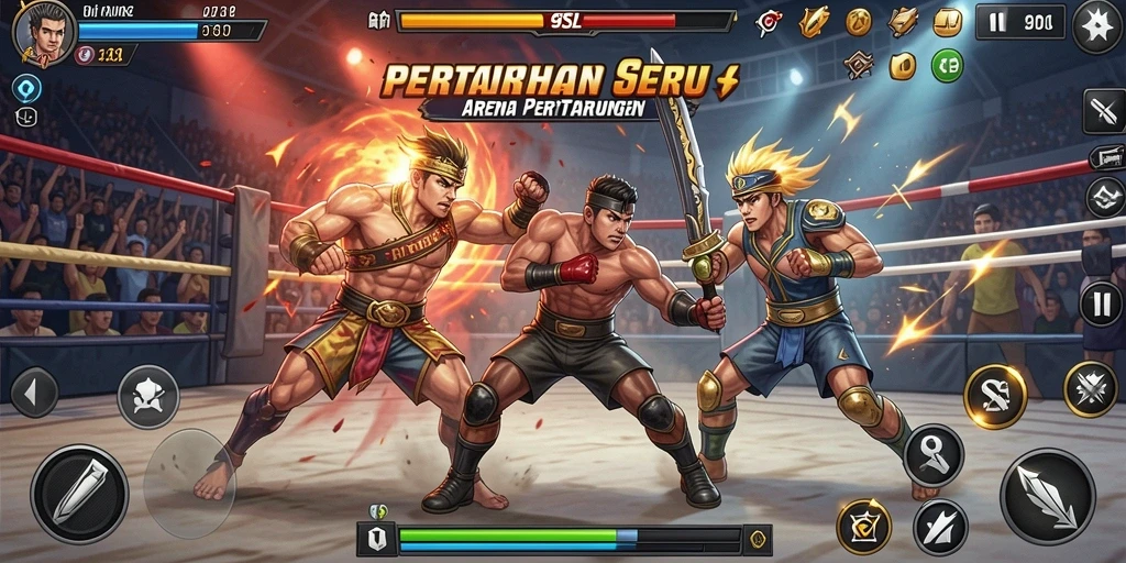 Screenshot <strong>9SL</strong> menampilkan aksi pertarungan yang intens dan seru.