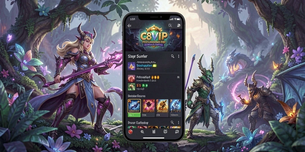 Tampilan gameplay menakjubkan dari C8VIP dalam petualangan RPG.