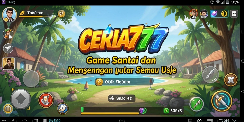 Tampilan gameplay CERIA777 yang ceria dan menghibur.