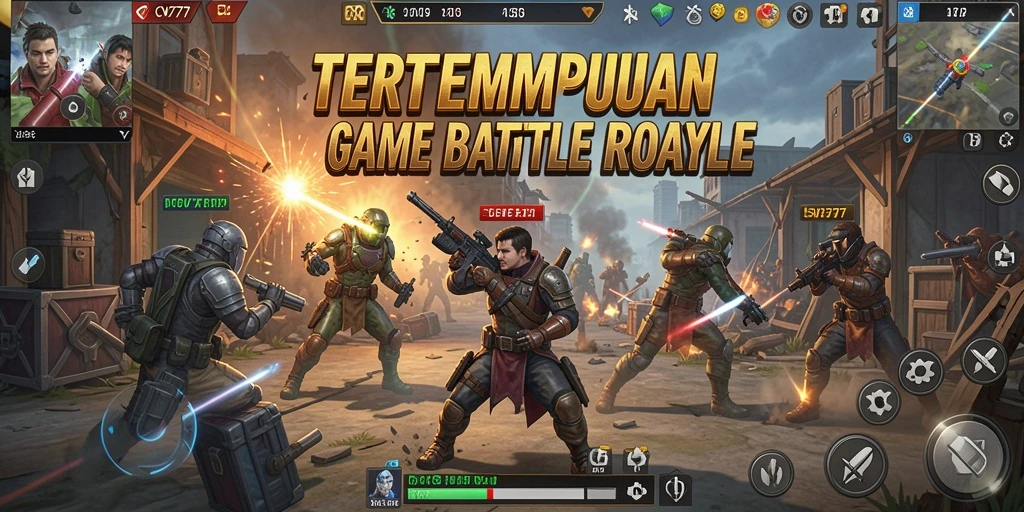 Tangkapan layar CV777 menampilkan aksi pertempuran intens dalam game Battle Royale.