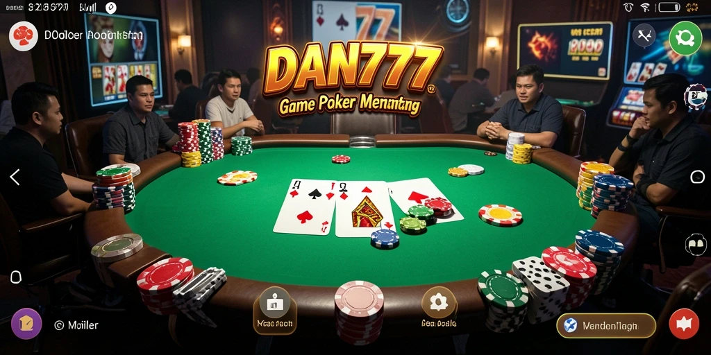 Tampilan gameplay Poker yang memukau di DAN777.