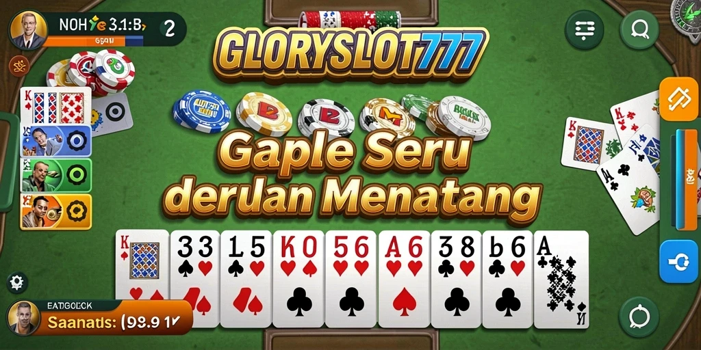 Gameplay seru Gaple dengan tampilan yang menarik di GLORYSLOT777.