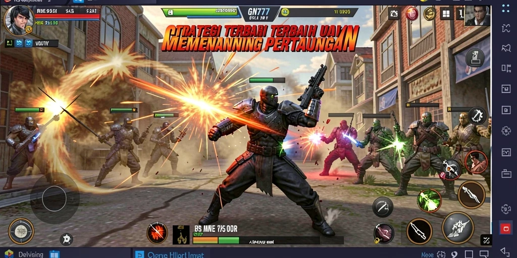 Tampilan gameplay GN777 menampilkan pertempuran strategi yang intens.