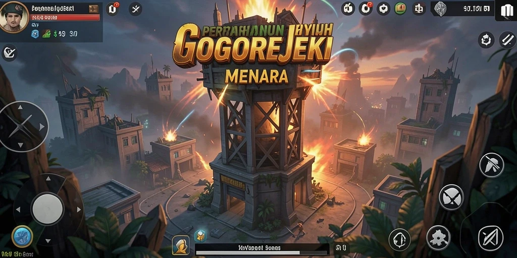 Tangkapan layar GOGOREJEKI menunjukkan aksi menegangkan dalam game Tower Defense.