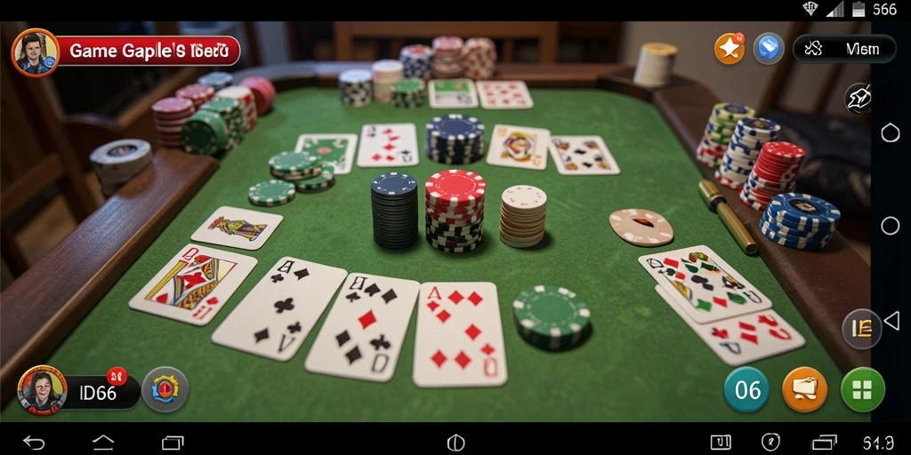 Screenshot gameplay ID66 menampilkan suasana permainan Gaple yang seru.