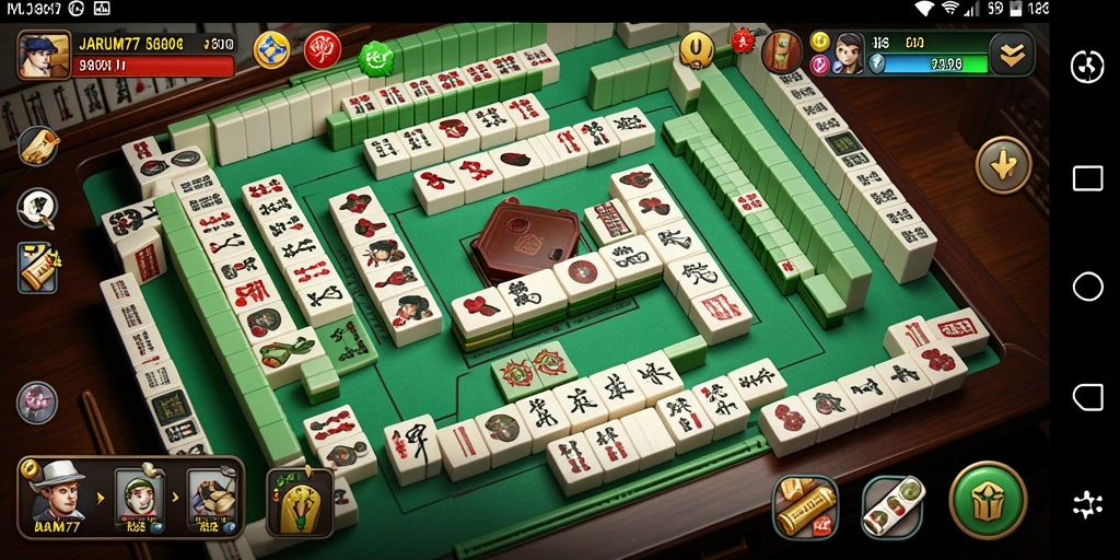 Tampilan gameplay Mahjong yang seru di JARUM77.