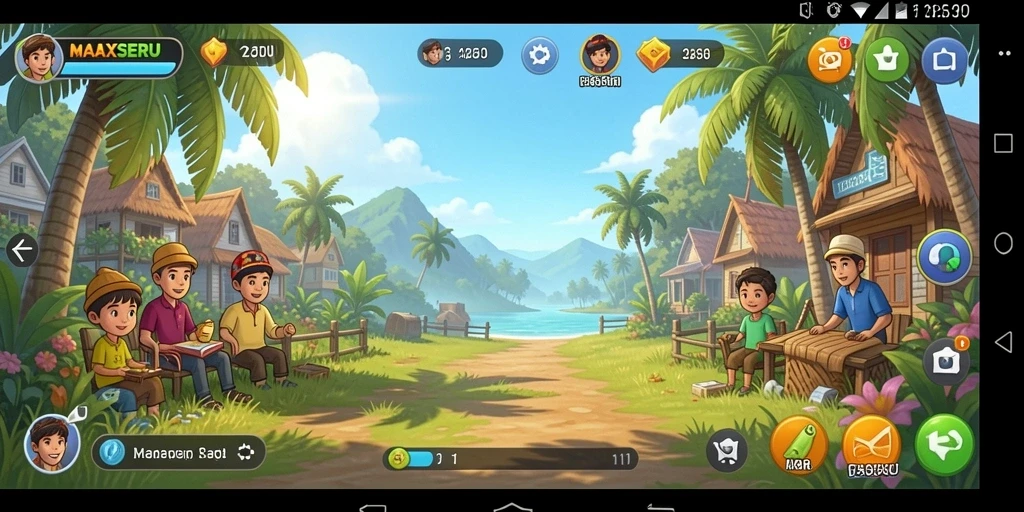 Tampilan gameplay yang seru dan menghibur dalam MAXSERU.