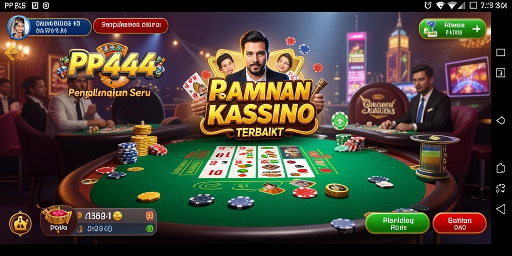 Tangkapan layar menunjukkan gameplay seru dari PP444 dengan berbagai pilihan permainan Kasino.