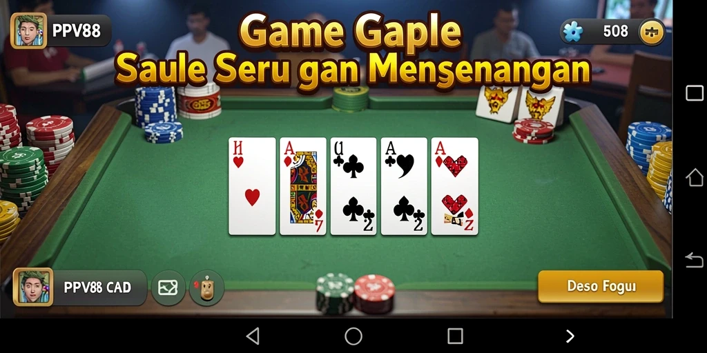 Tampilan gameplay seru dalam permainan Gaple di PPV88.