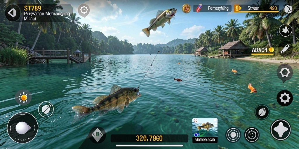 Tampilan gameplay ST789 yang menampilkan pengalaman memancing yang seru.