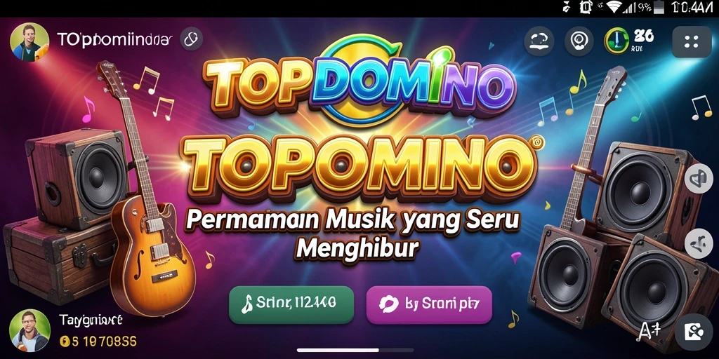 Screenshot utama TOPDOMINO menampilkan gameplay penuh warna dan interaktif.